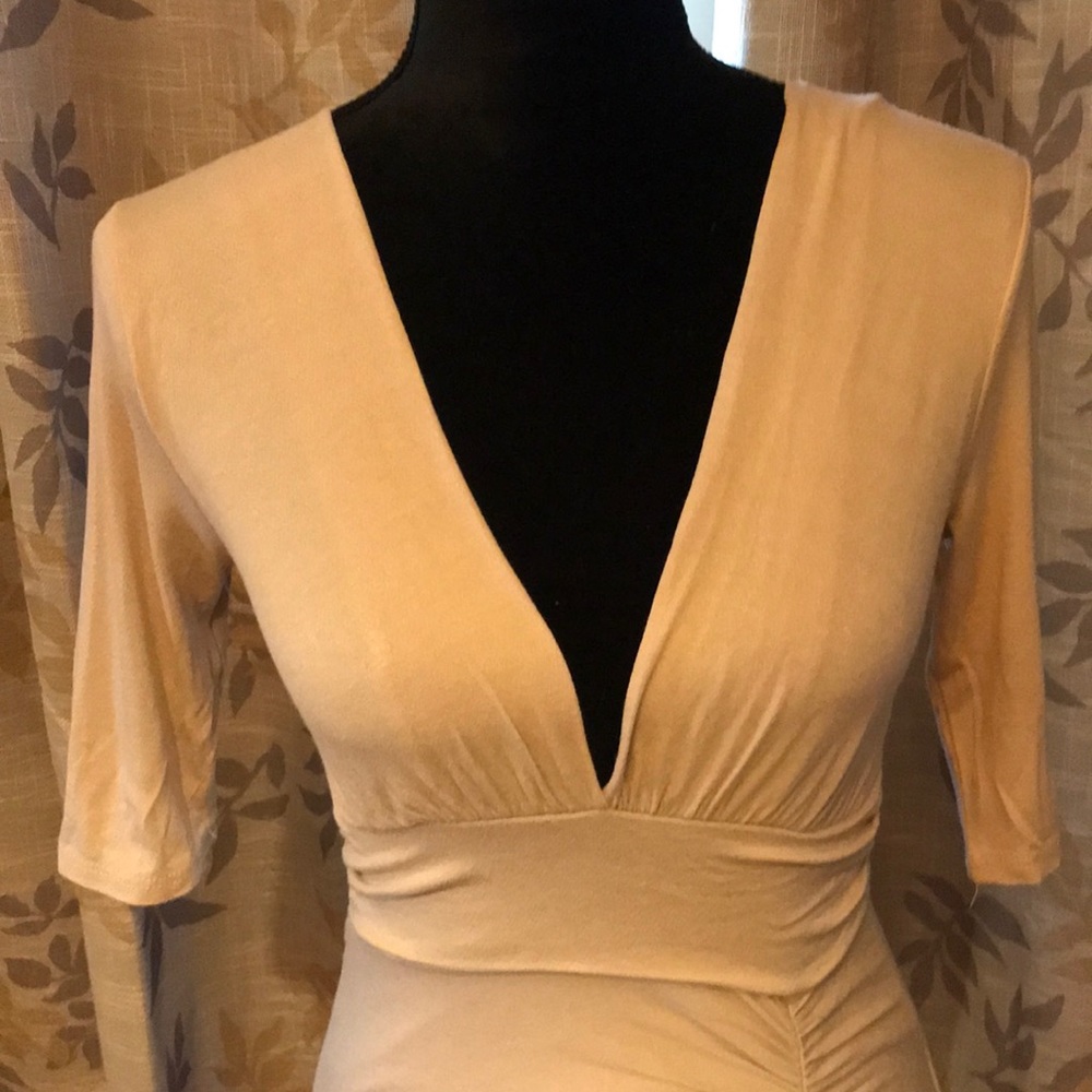 Seduction V-Neck Ruched Dress - Picture 2 of 4